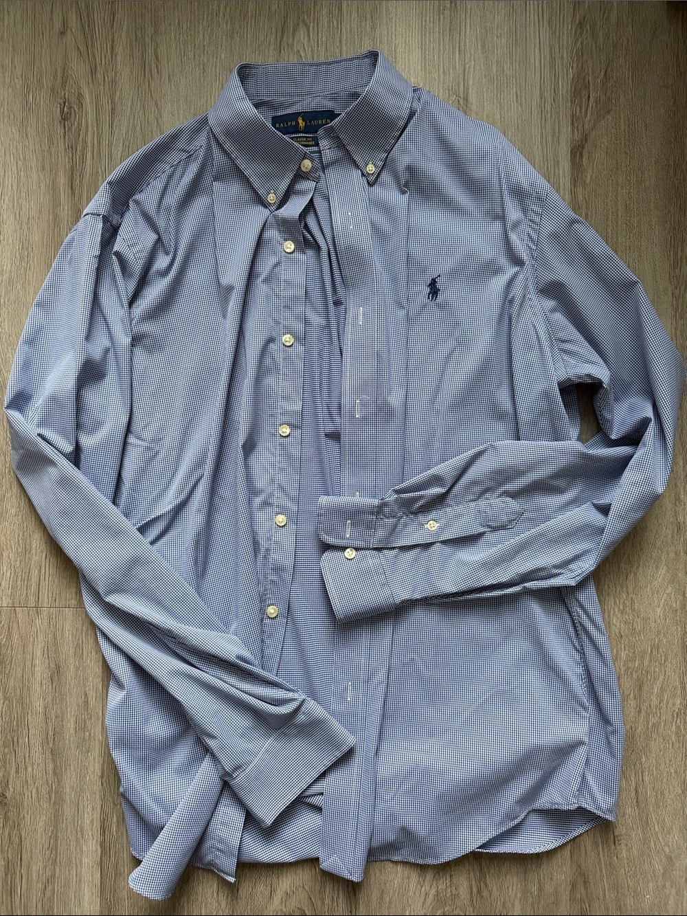 Polo by Ralph Lauren Light Blue Micro-Check Button-Down Shirt